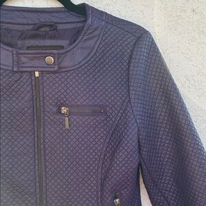 Girls purple quilted vegan leather moto jacket